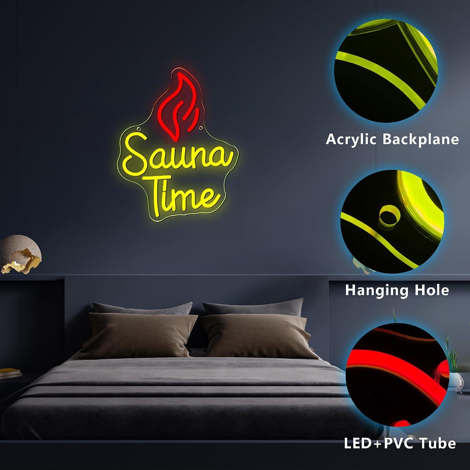 ป้ายไฟนีออน Sauna Time ไฟ LED  - Spa Wellness Gym บทวิจารณ์และราคา